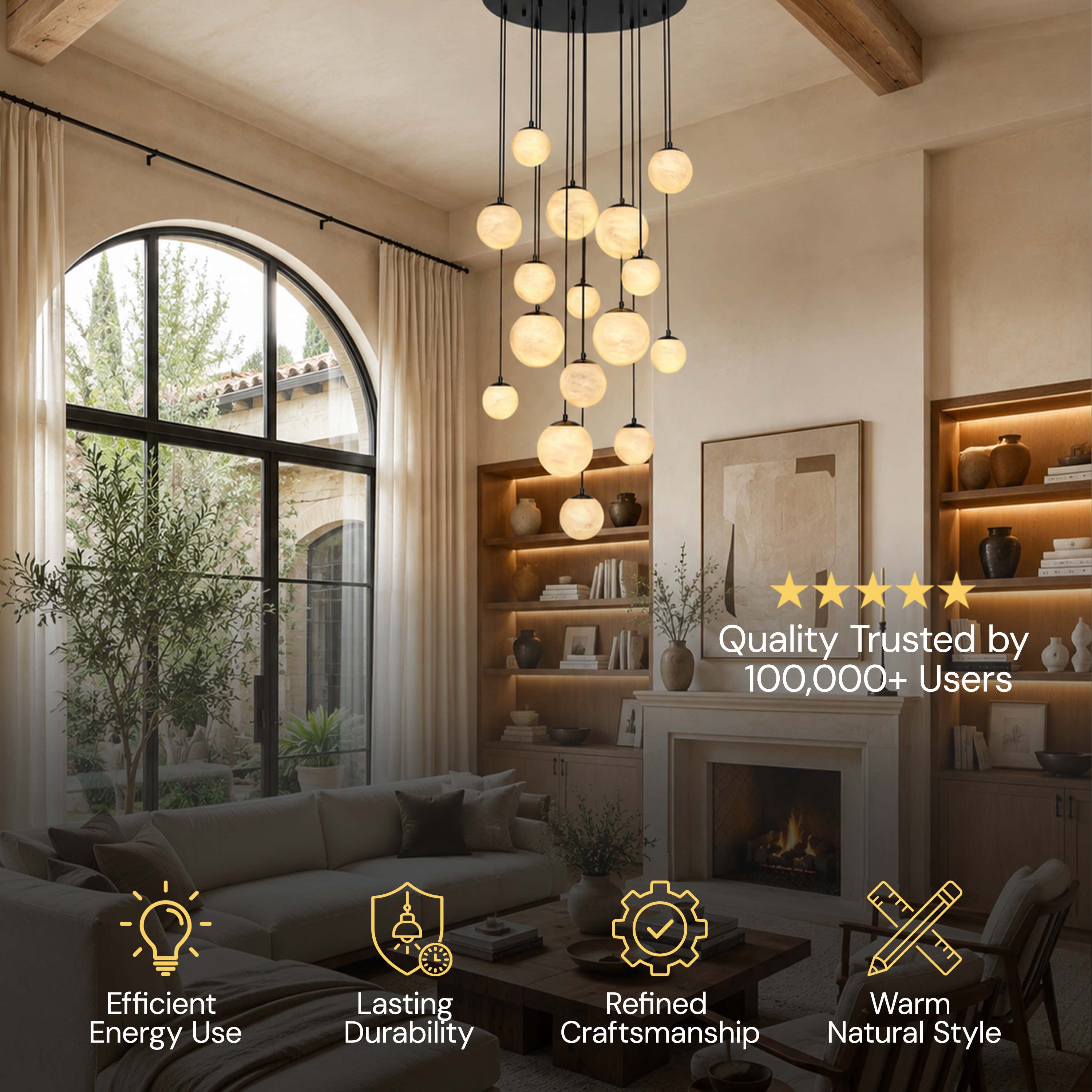 Elviora Resin Globe Round Chandelier