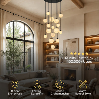 Elviora Resin Globe Round Chandelier 