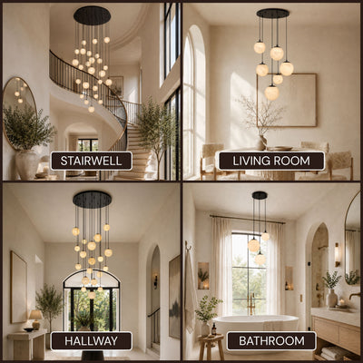 Elviora Resin Globe Round Chandelier 