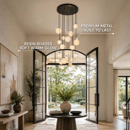 Elviora Resin Globe Round Chandelier