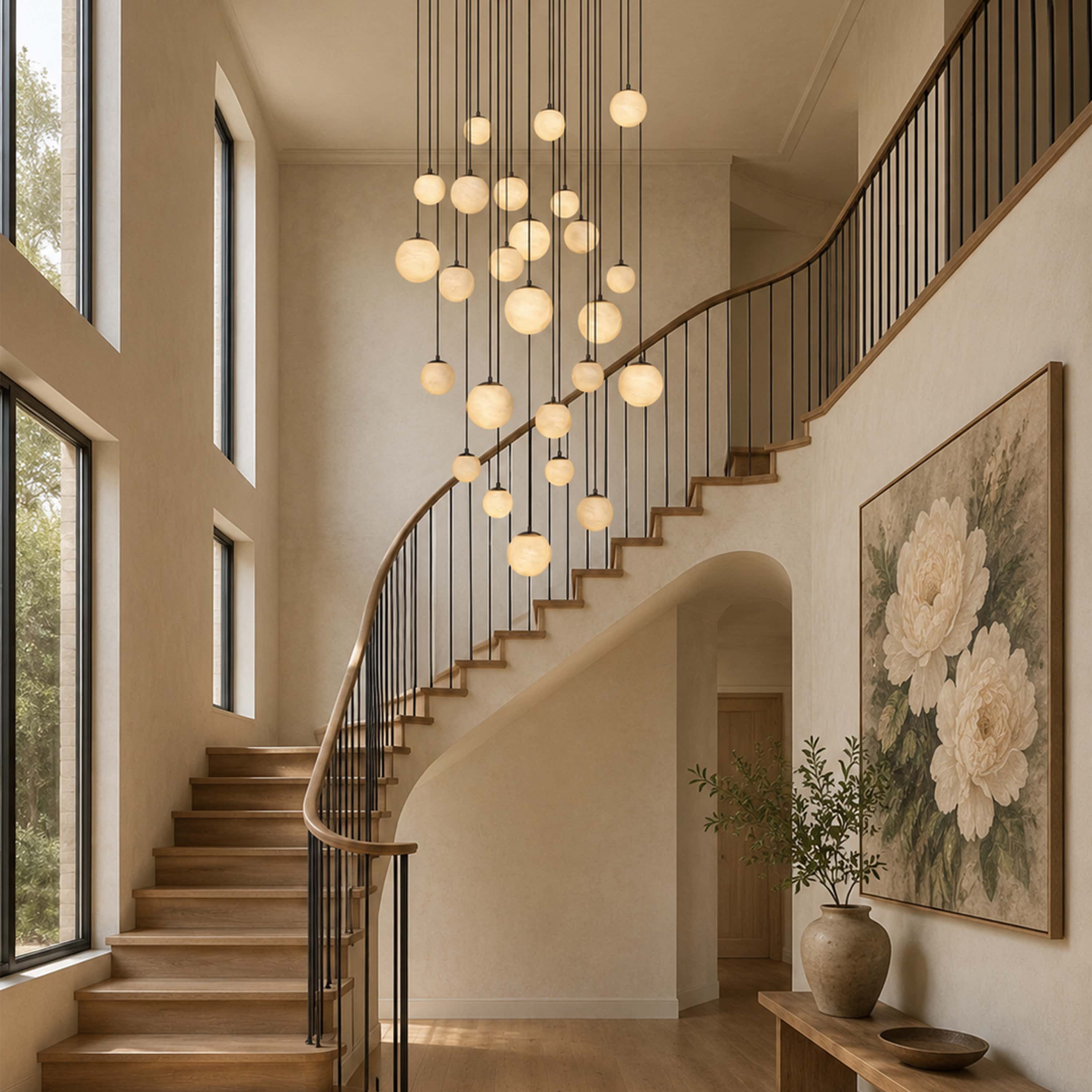 Elviora Resin Globe Round Chandelier