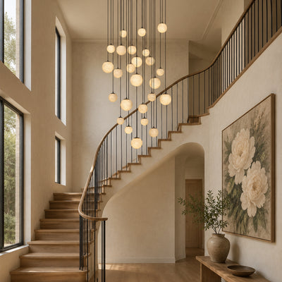 Elviora Resin Globe Round Chandelier 