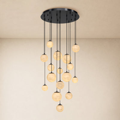 Elviora Resin Globe Round Chandelier 