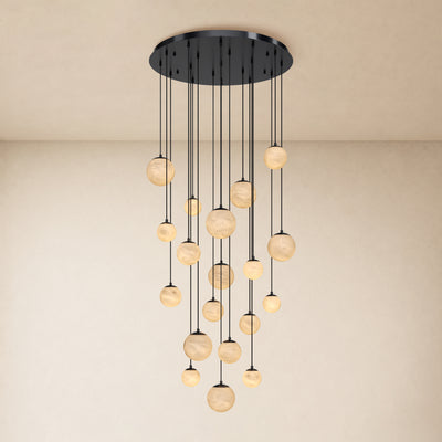 Elviora Resin Globe Round Chandelier 
