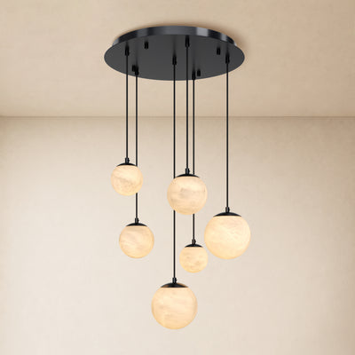 Elviora Resin Globe Round Chandelier 