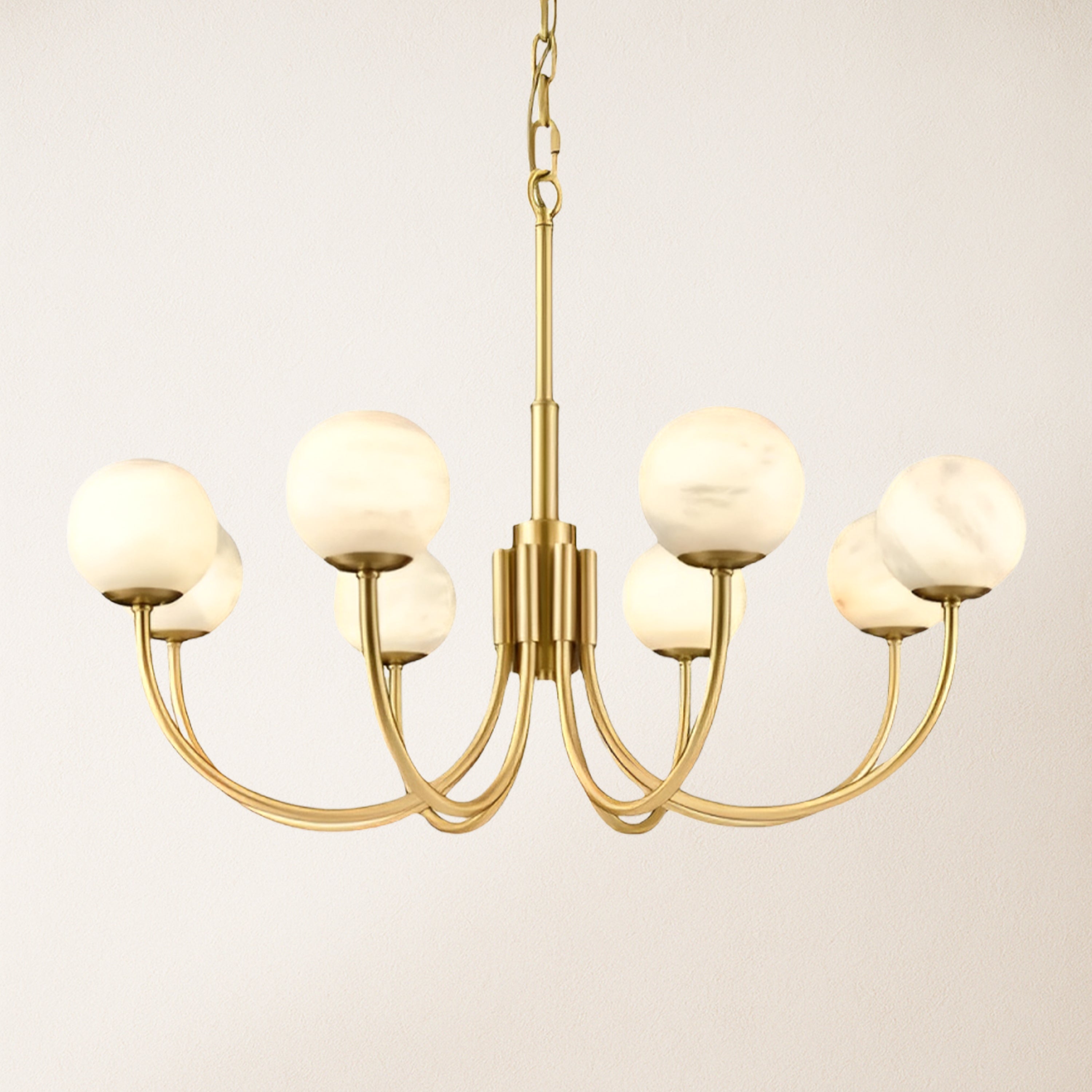 Modern Alabaster Round Art Chandelier 32"D