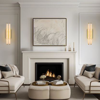 Clara Glow Alabaster Double Wall Sconce 19"H