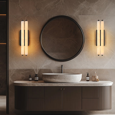 Clara Glow Alabaster Double Wall Sconce 19"H