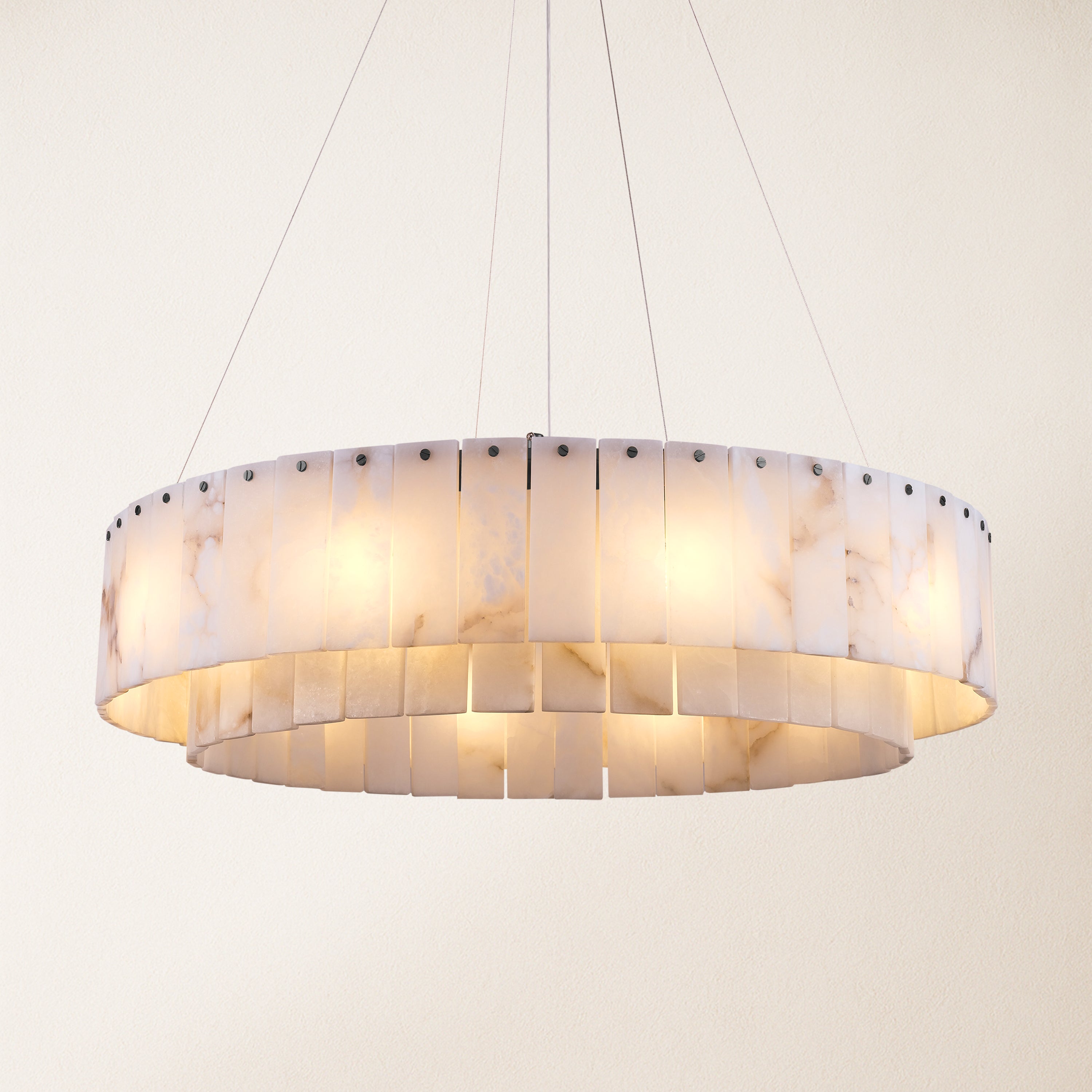 Sawyer Alabaster Round Chandelier 31.5"