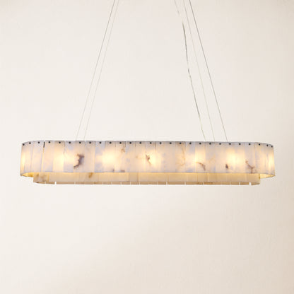 Sawyer Alabaster Oval Chandelier 54"