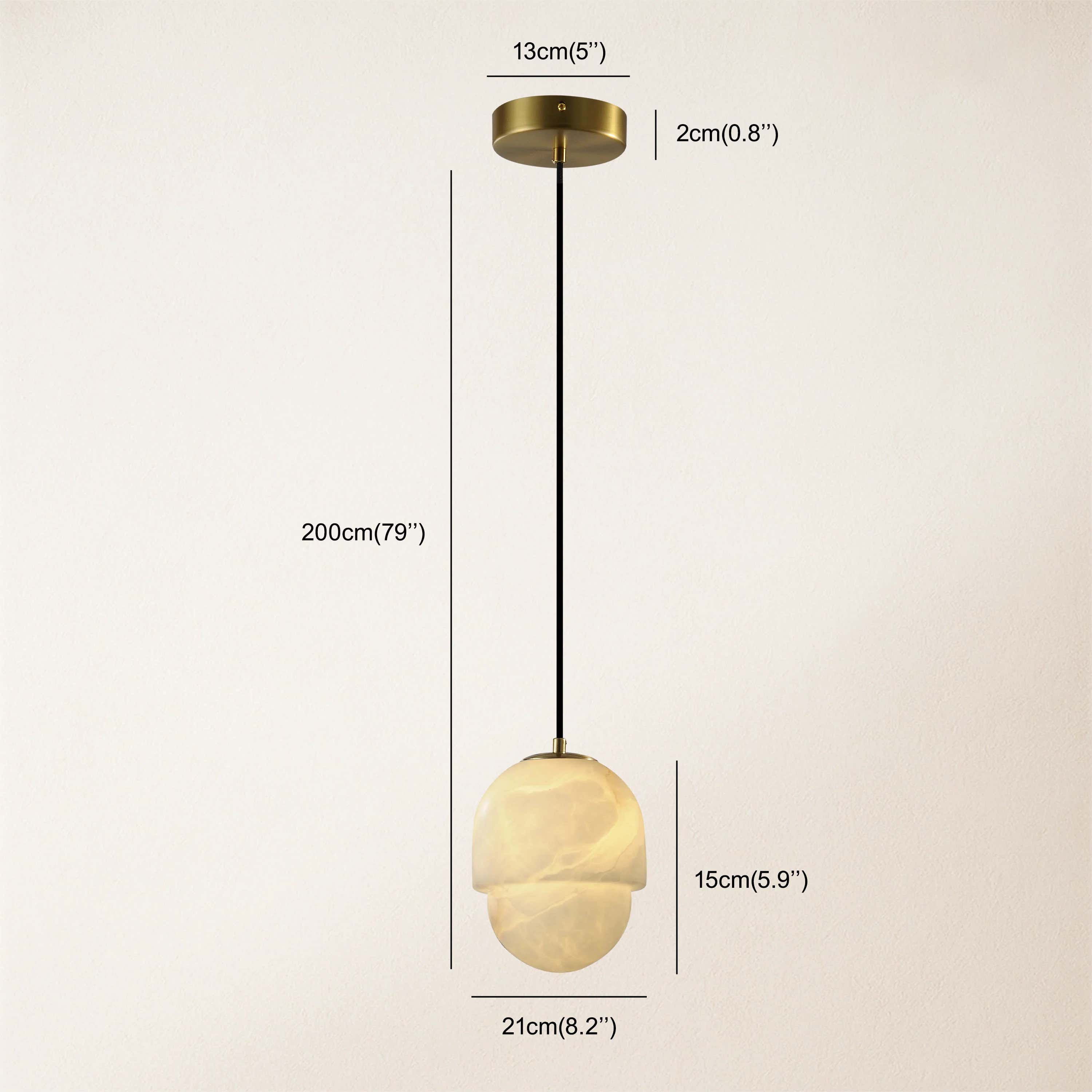 Hecate Alabaster Pendant 6"D