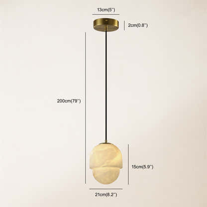 Hecate Alabaster Pendant 6"D