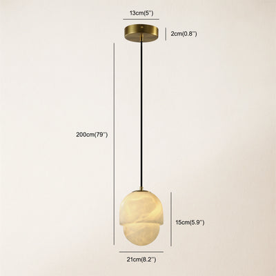 Hecate Alabaster Pendant 6"D