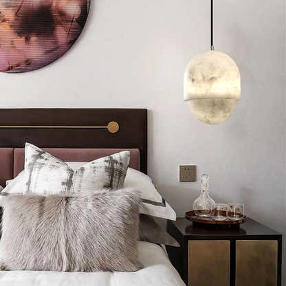 Hecate Alabaster Pendant 6"D