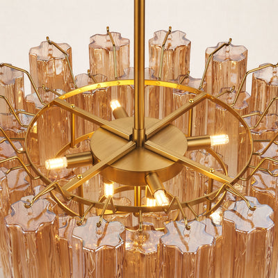 Dawel Glass Round Chandelier 24"D