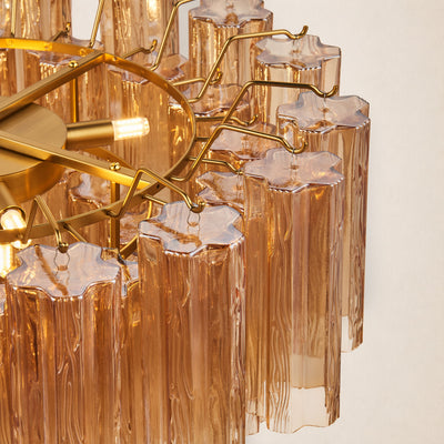 Dawel Glass Round Chandelier 24"D