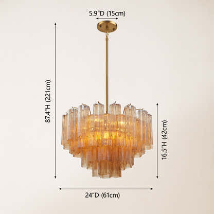 Dawel Glass Round Chandelier 24"D