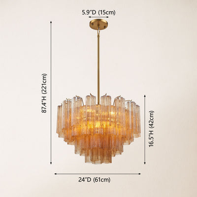 Dawel Glass Round Chandelier 24"D