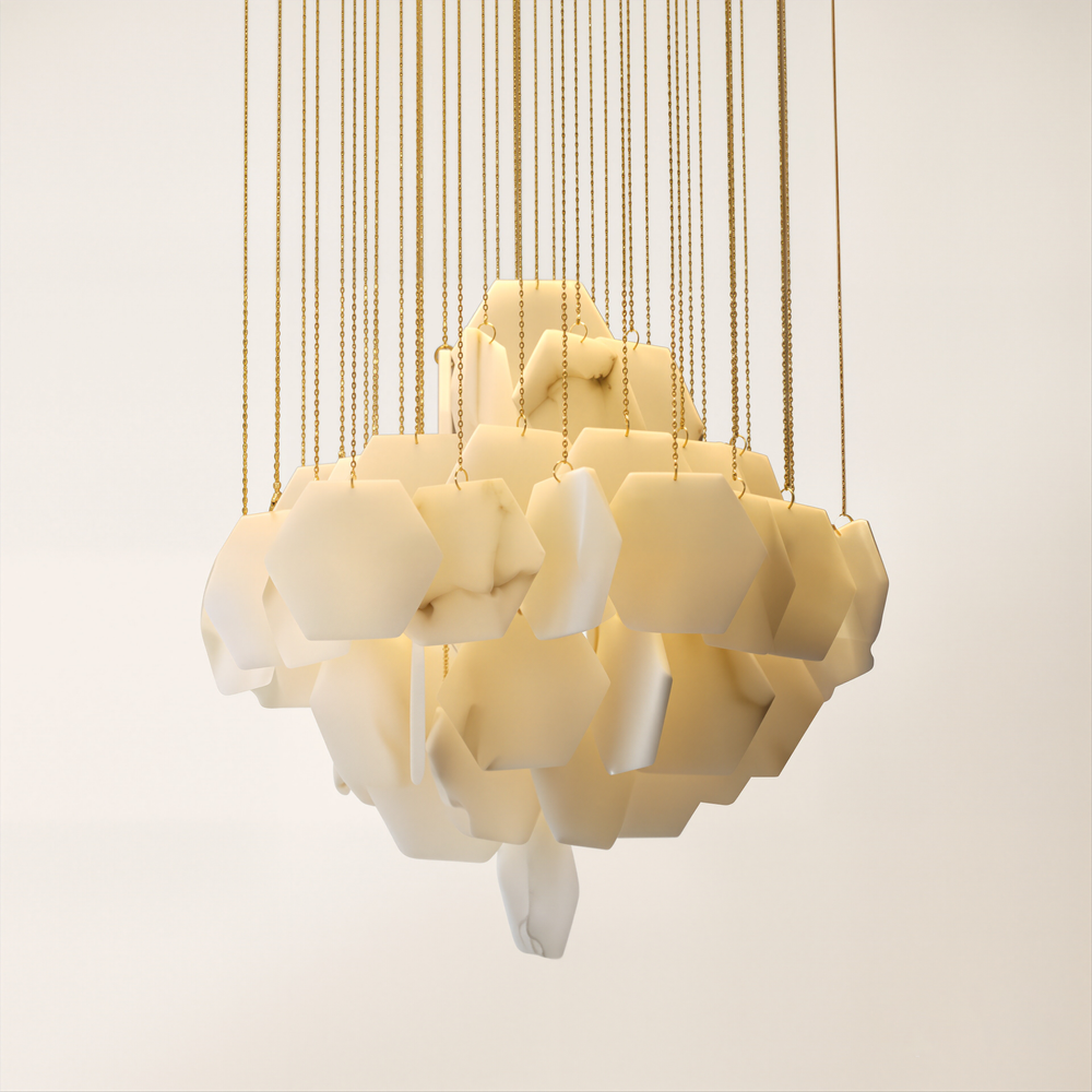 Talan Multi-layer Irregular Alabaster Chandelier 32"D