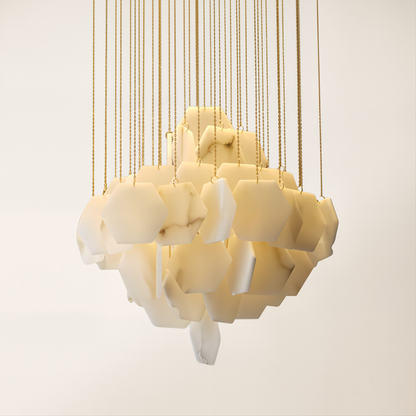 Talan Multi-layer Irregular Alabaster Chandelier 32"D