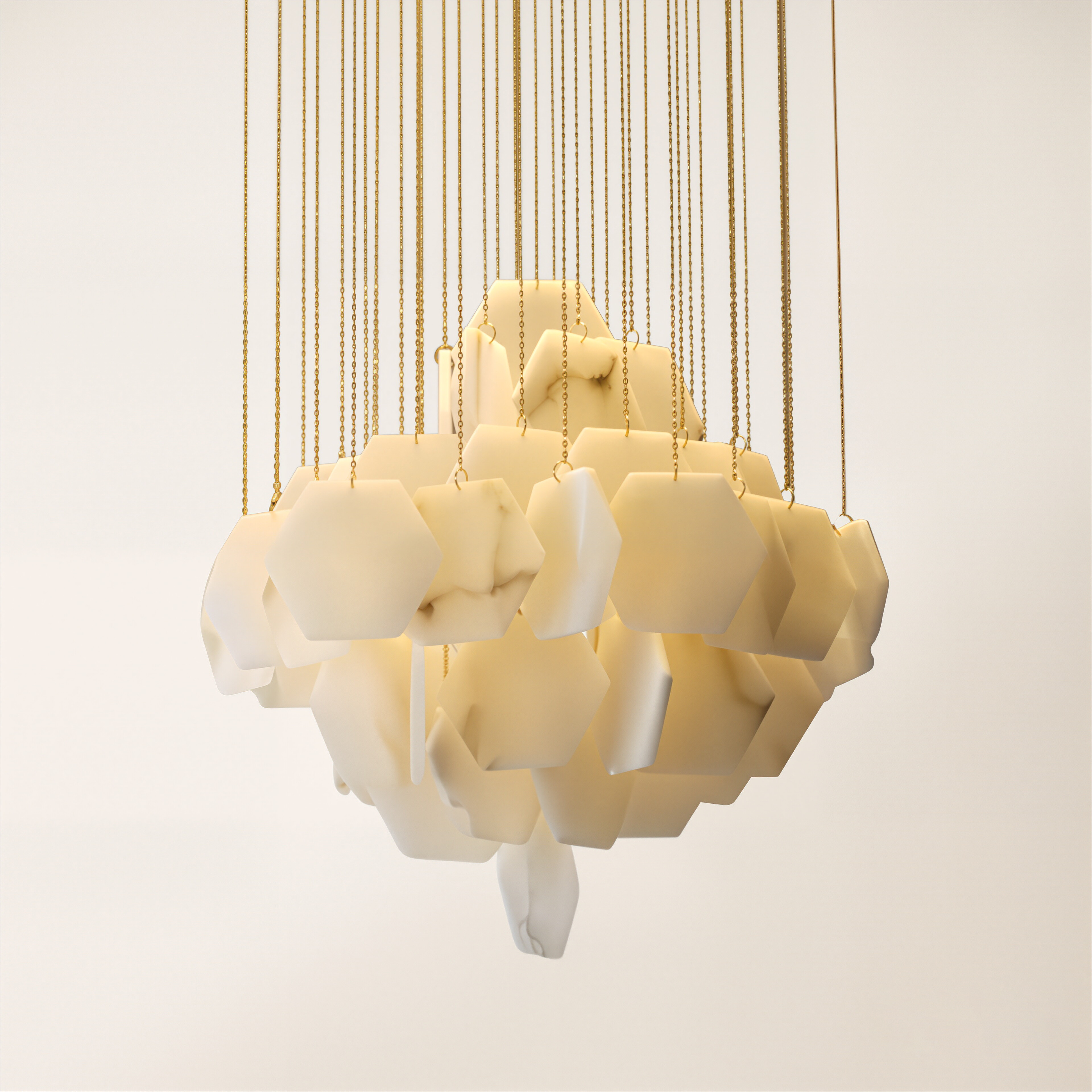 Talan Multi-layer Irregular Alabaster Chandelier 32"D