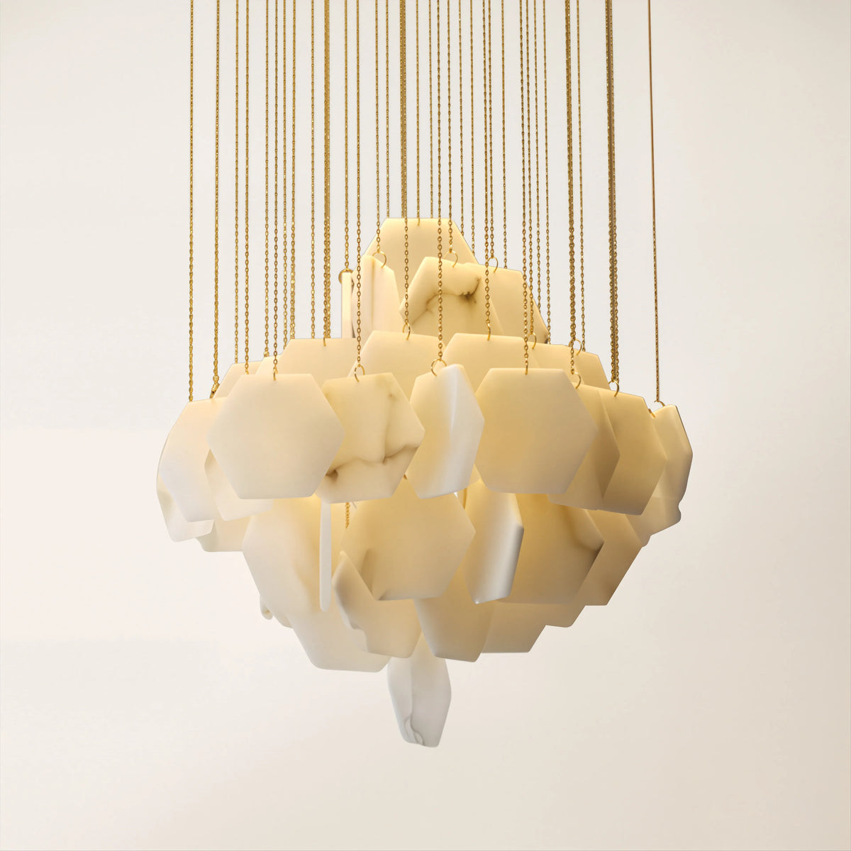 Talan Multi-layer Irregular Alabaster Chandelier 32"D