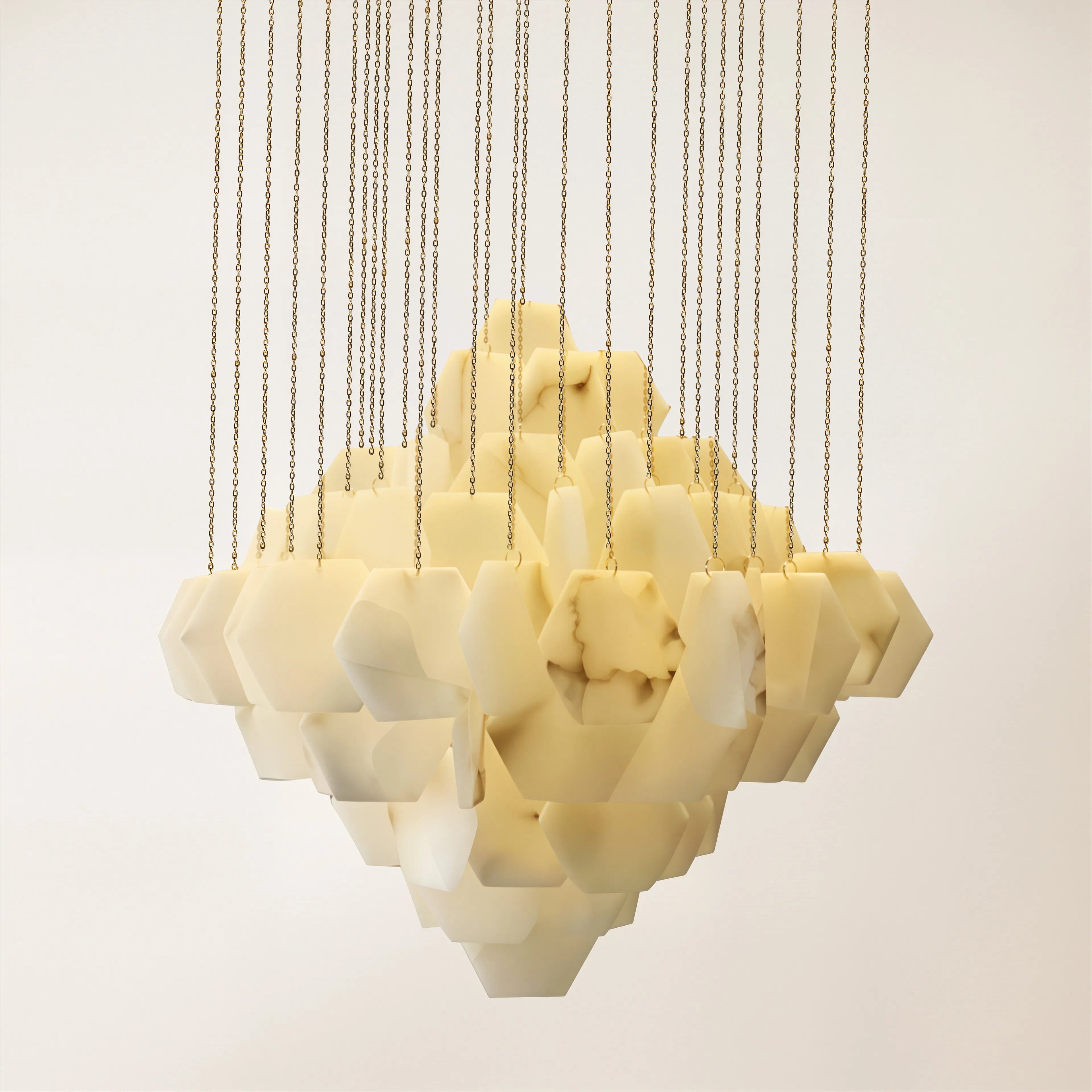 Talan Multi-layer Irregular Alabaster Chandelier 39"D