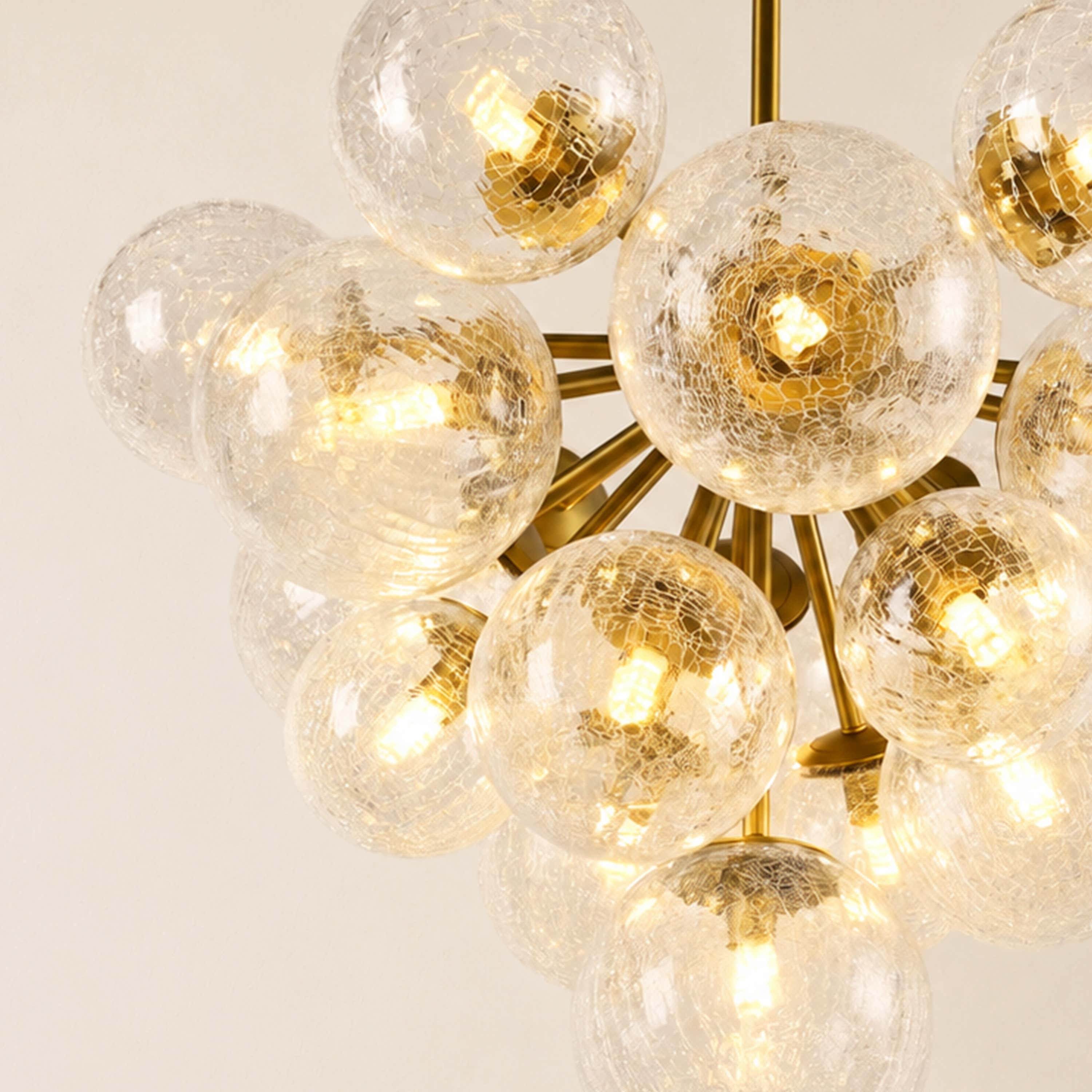 Elowen Crackled Glass Cluster Round Chandelier