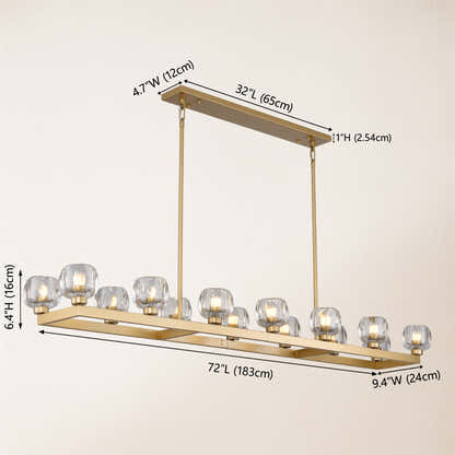 Vellum Rectangular Chandelier 72"W