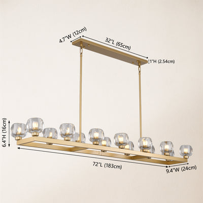 Vellum Rectangular Chandelier 72"W