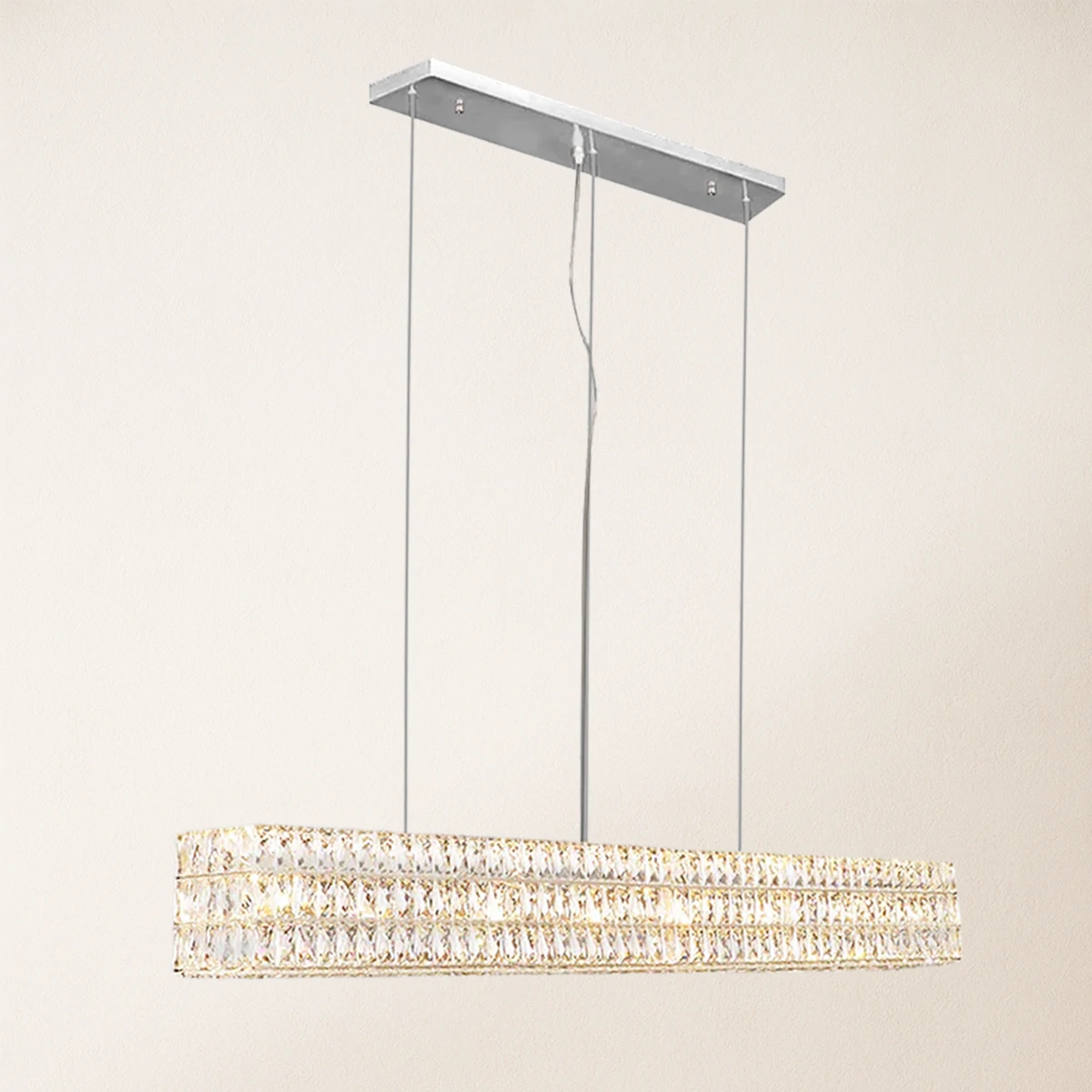 Mia Rectangular Crystal Chandelier 61"W