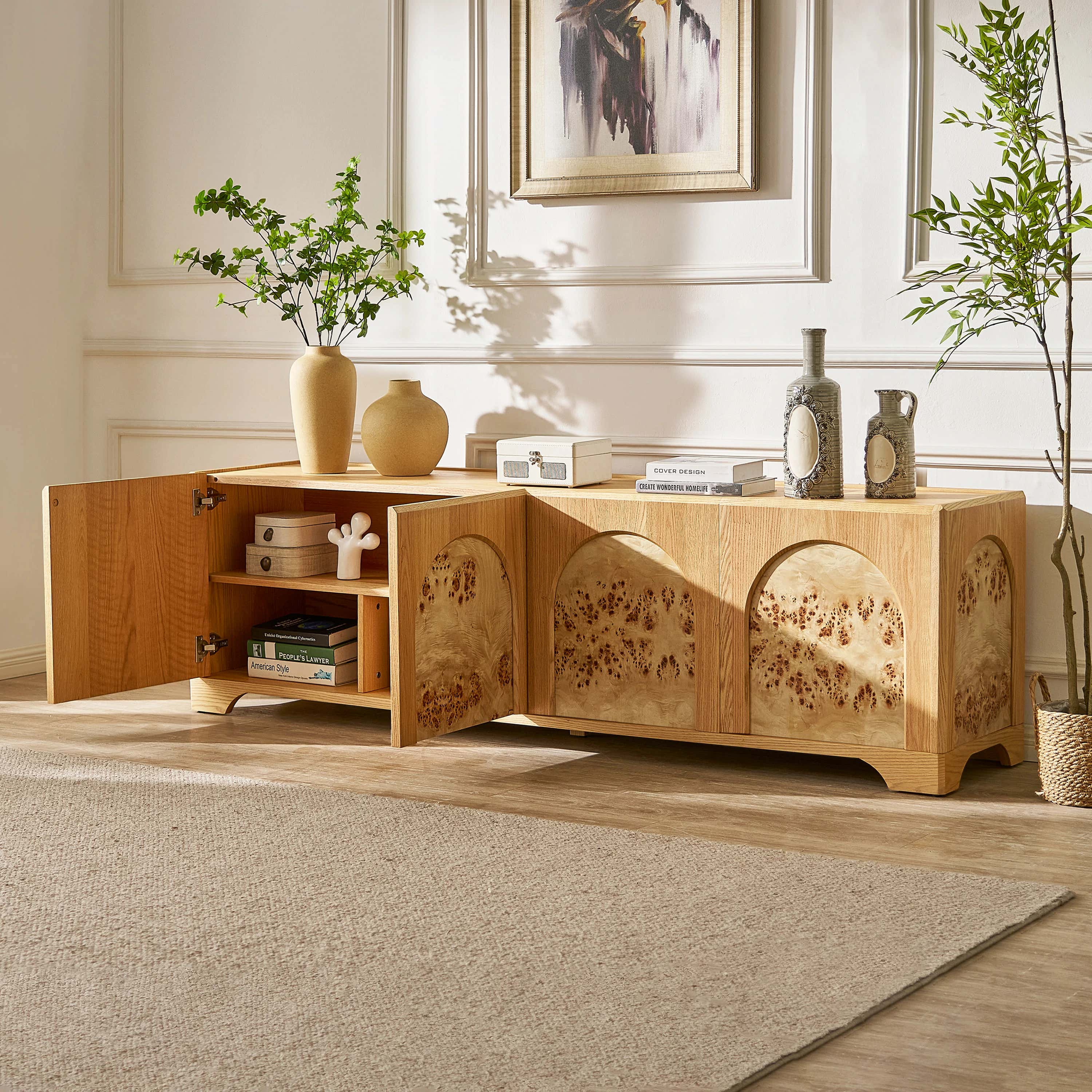 Aurora Oak Media Console 80"