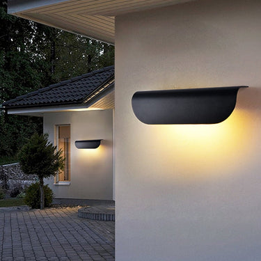 Minimalist Arc Shaped Waterproof Wall Lamp for Outdoor Indoor Corridor Staircase