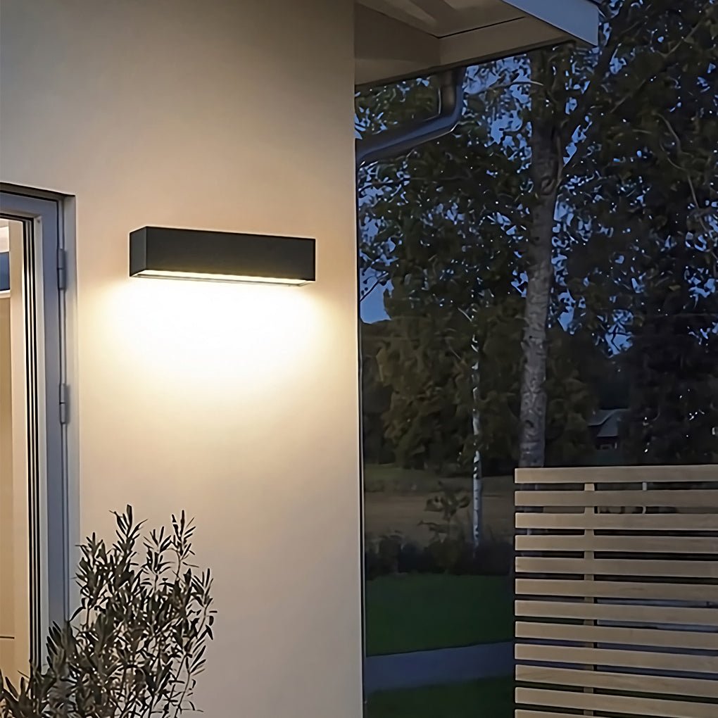 Hailguard Matte Rectangle LED Outdoor Wall Light – HOULTE