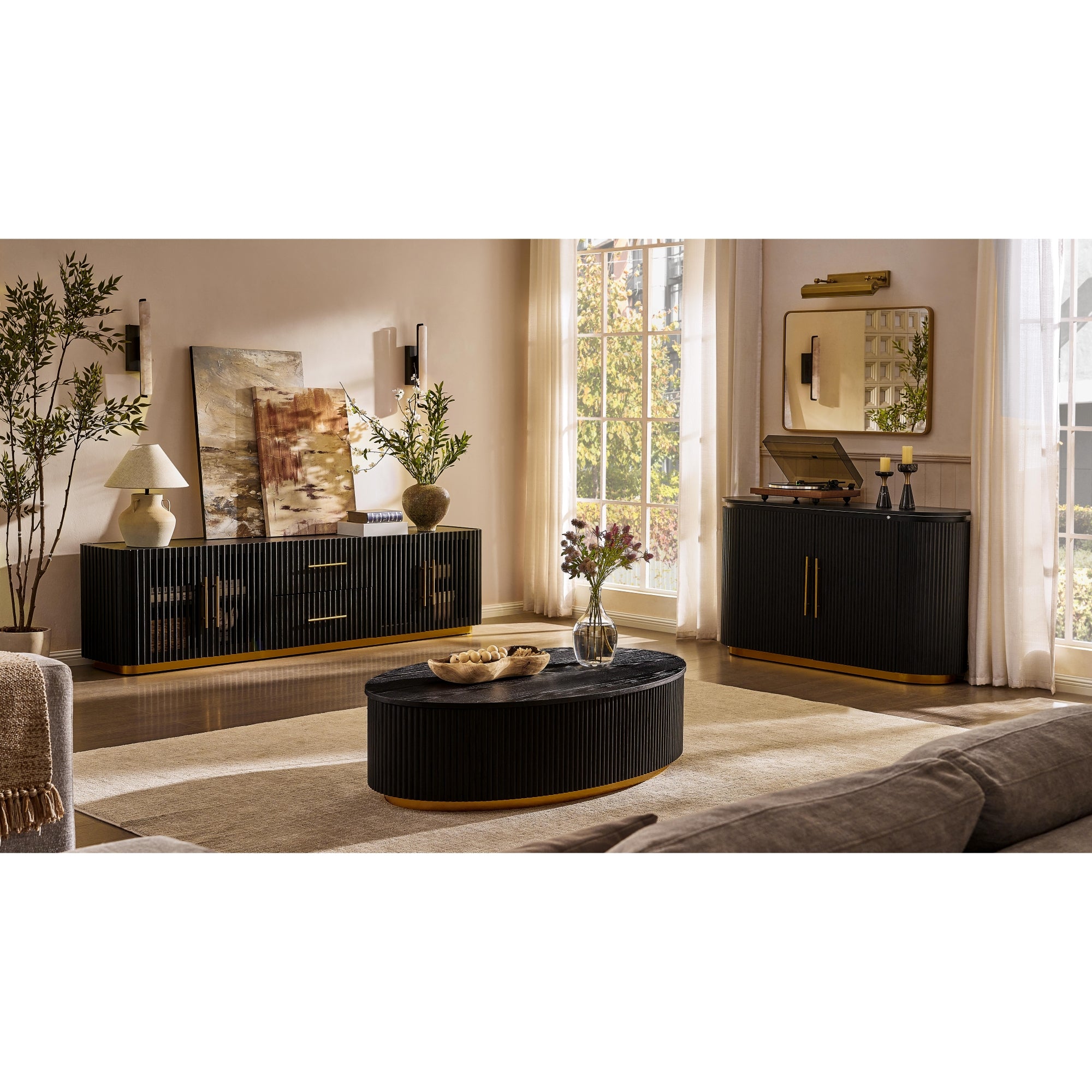 Holton Oak Media Console 94"W