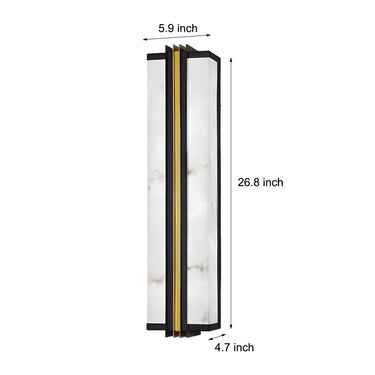 Modern Black LED Indoor/Outdoor Wall Lights with Resin Marble Shade