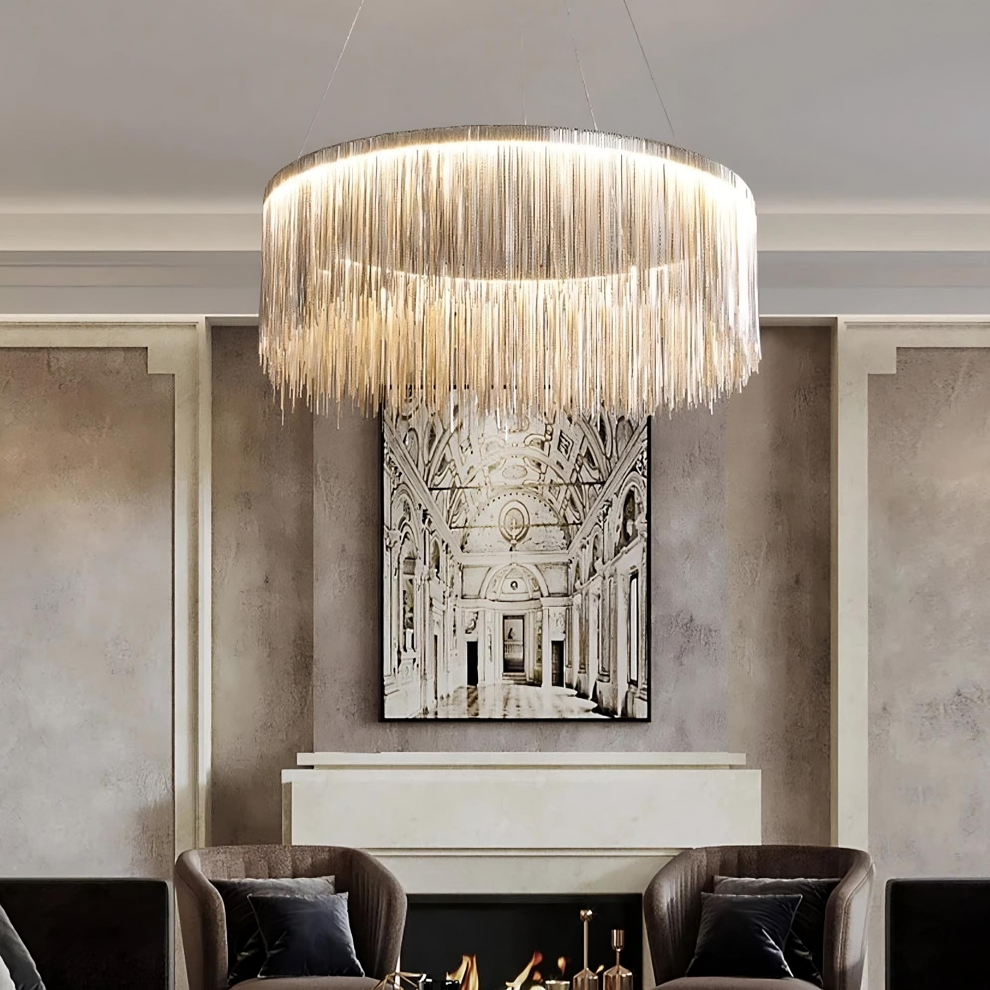Teresa Cadena Steel Tassel Chandelier