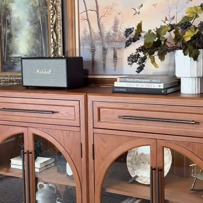 Alvar Arched 91" Oak Sideboard with Drawers(Set of 3)