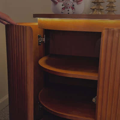 Ewan 63" Oak Slatted Sideboard Buffet Cabinet