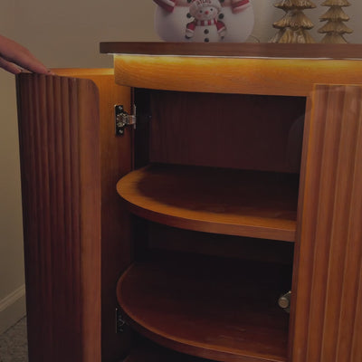 Ewan 63" Oak Slatted Sideboard Buffet Cabinet