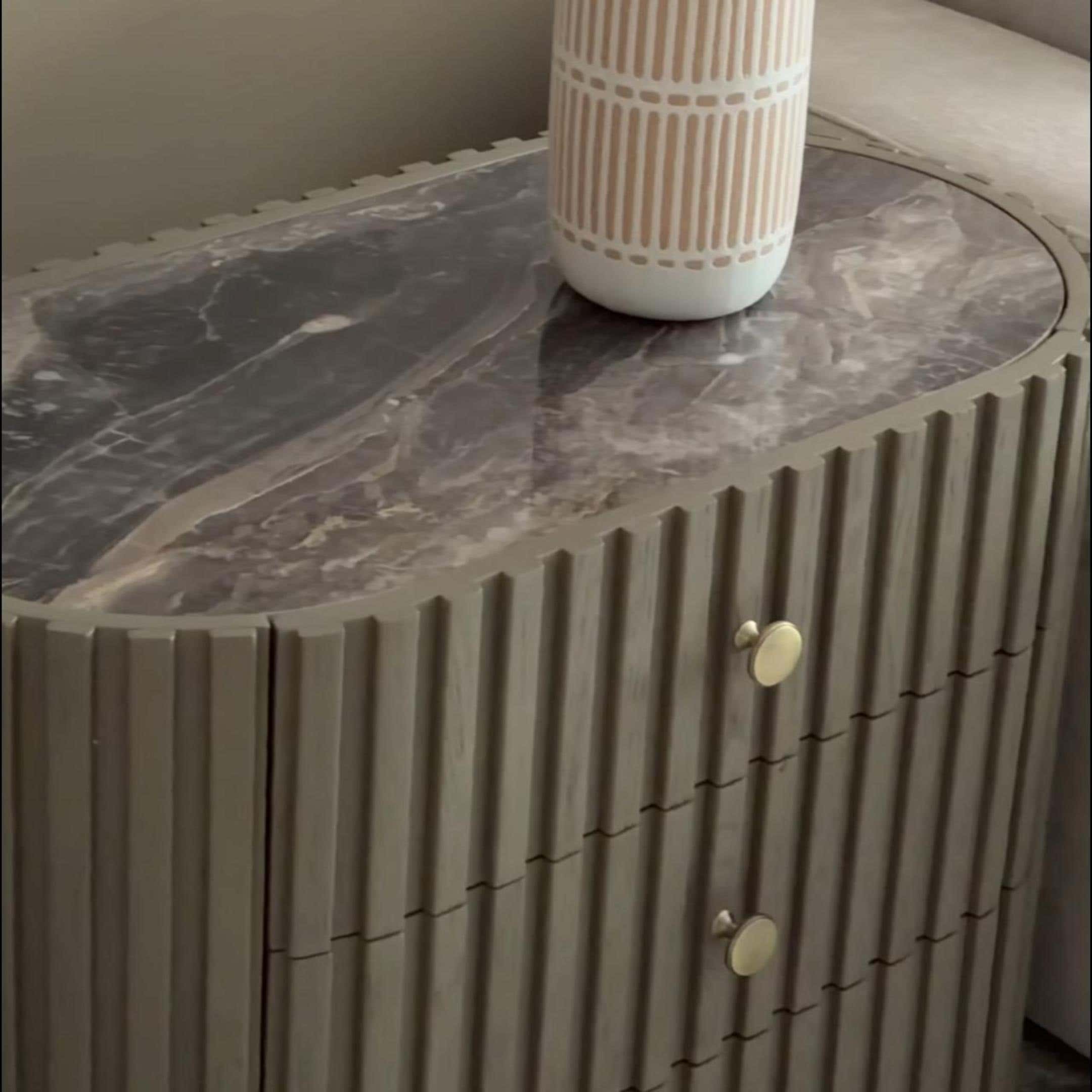 Sinclair Fluted Stone Nightstand 30"W