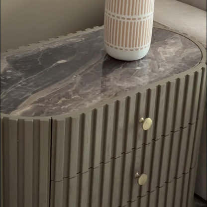 Sinclair Fluted Stone Nightstand 30"W