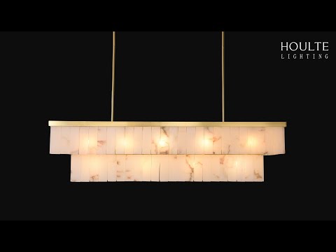 Solmare Alabaster Rectangular Chandelier 55"W