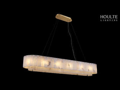 Sawyer Alabaster Oval Chandelier 54"W
