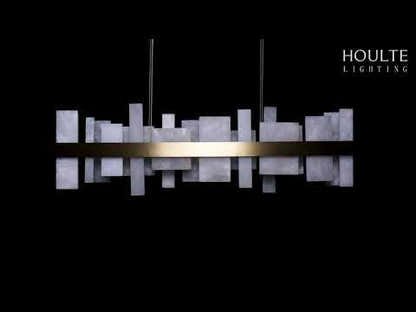 Nocturne Alabaster Rectangular Chandelier 48"