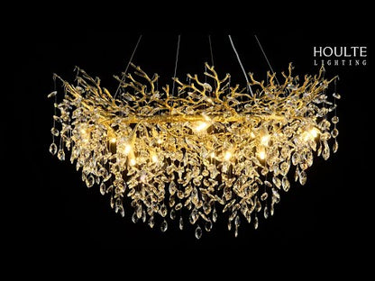 Frostleaf Crystal Branch Halo Chandelier 48"D