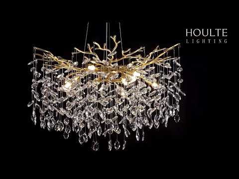 Frostleaf Crystal Cascade Branch Round Chandelier 30"
