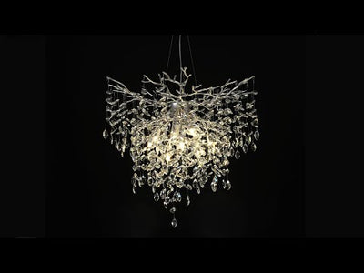 Frostleaf Crystal Grand Cascade Branches Chandelier 32"D