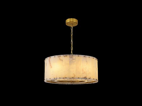 Nivislight Alabaster Round Chandelier 24"