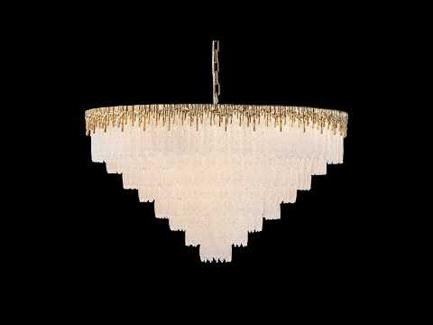 Rieo Tiered Crystal Glass Round Chandelier 36"D